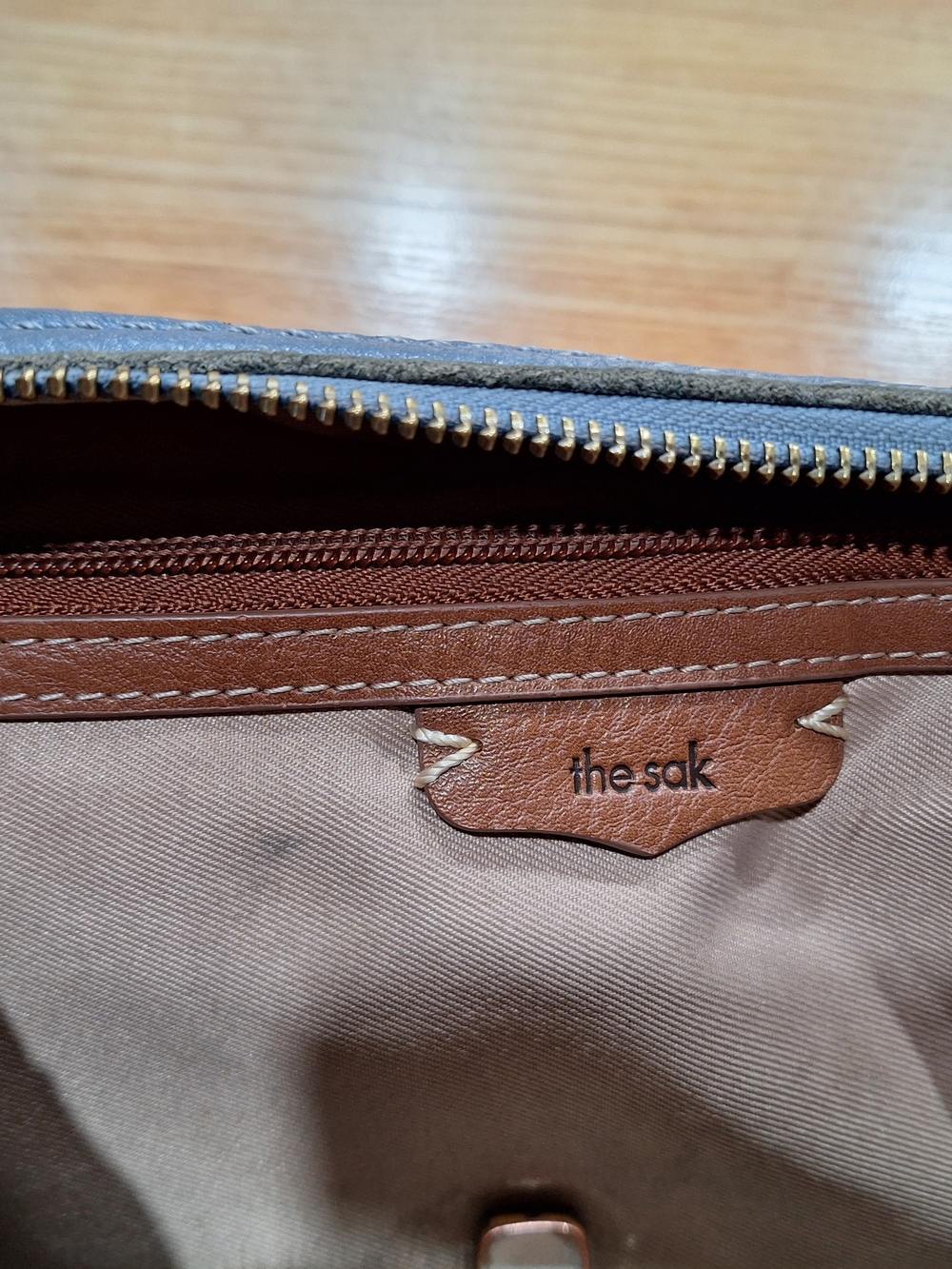 The Sak Brown Leather Interior Crossbody Bag